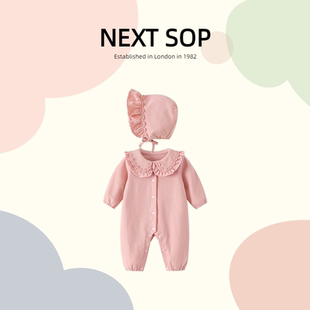 連體衣爬服秋冬女寶寶公主哈衣周歲生日禮服 英國NEXT嬰兒純棉長袖