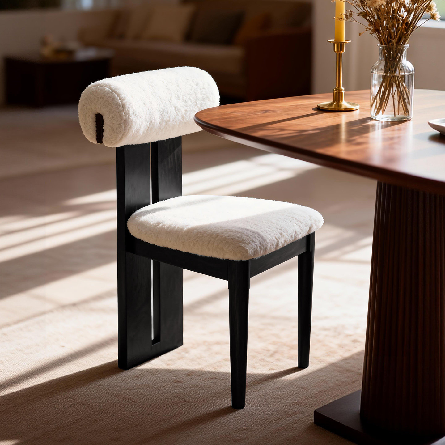 中古奶油诧寂风全实木餐椅家用创意设计师靠背河马椅子家用小户型,住宅家具,餐椅,淘宝优惠券,粉丝福利购,淘宝优惠卷