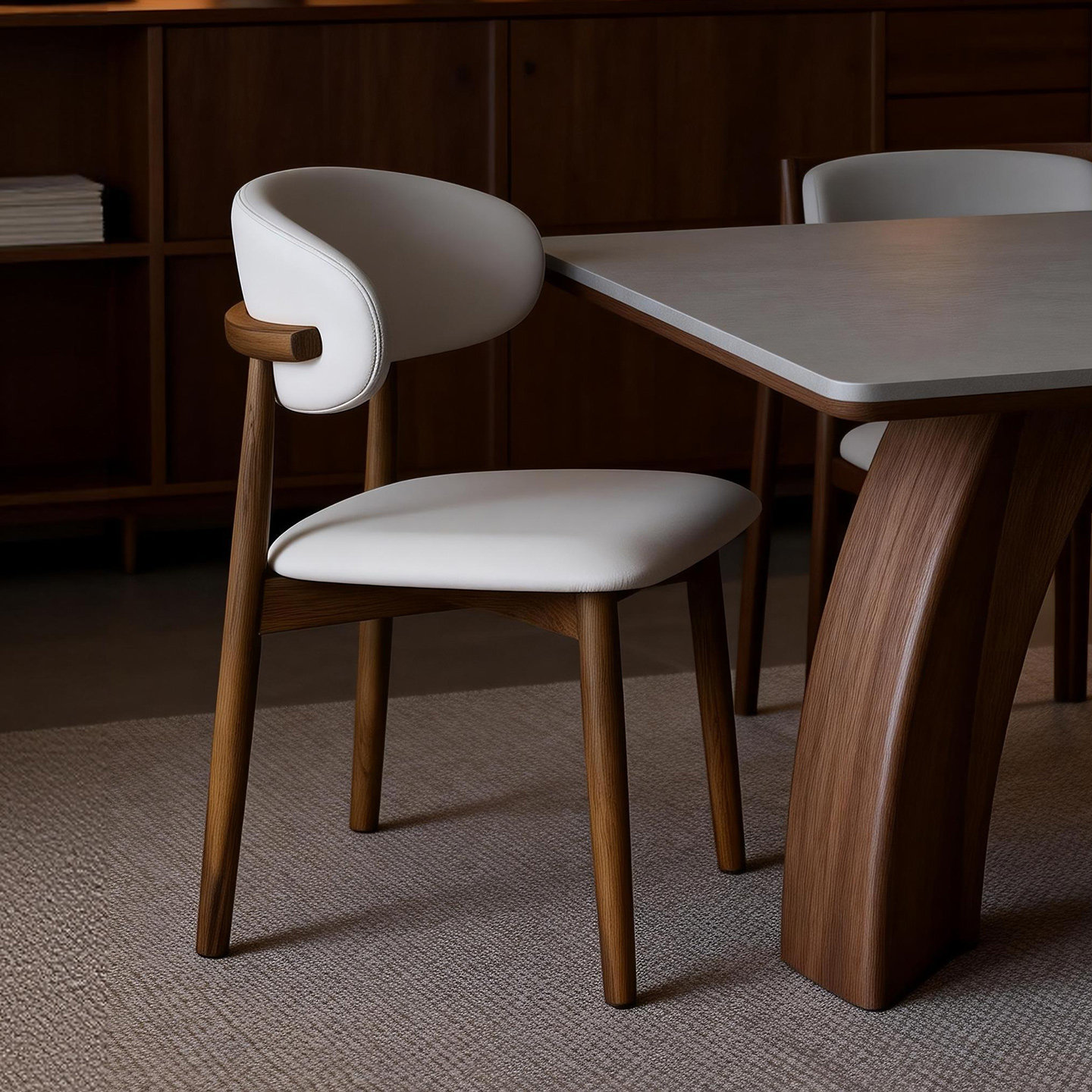 北欧中古奶油风实木餐椅家用意式现代简约高端软包皮靠背餐桌椅子,住宅家具,餐椅,淘宝优惠券,粉丝福利购,淘宝优惠卷