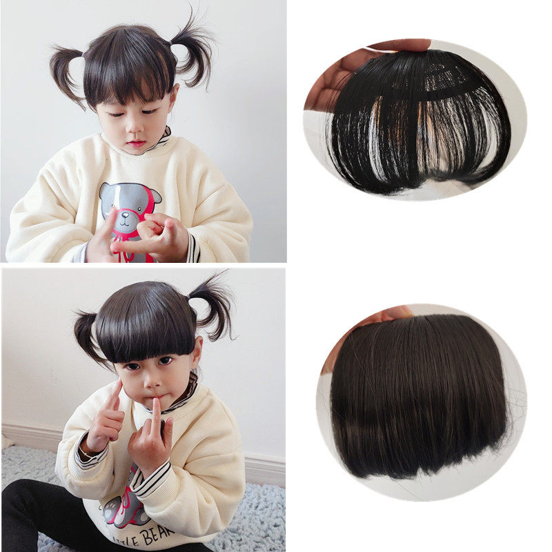 婴幼儿假发前刘海空气小女童孩子公主头饰可爱逼真发丝安全汗毛夹