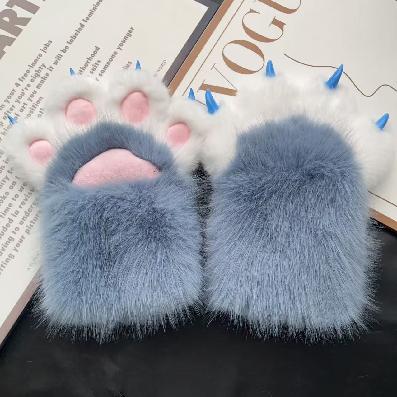 手套COS猫爪可爱毛绒手套道具