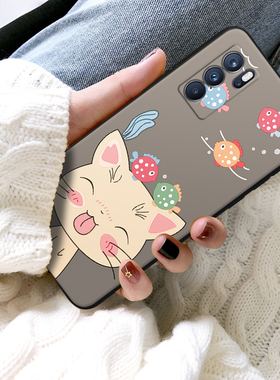 浮雕猫遛球opporeno6pro手机壳reno5por十5g新款4se新品reon3女款2021年65g全包5k外壳oppo男0PPO潮0PP0套opp