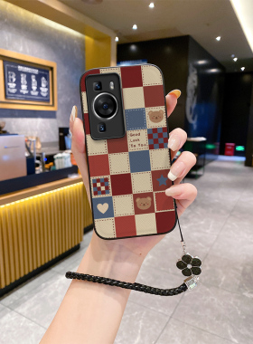 适用华为p50pro手机壳2023小众挂绳p 40pro新款ppro5Opro女款网红p20派6se防摔ρ30批pto怕4G男p60潮牌p 60