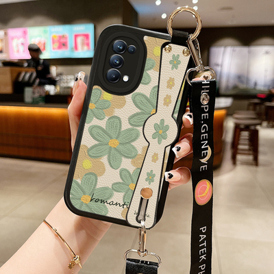 花朵小羊皮适用opporeno6手机壳opρoreno5pro新款0pporeno4opp0ren02女opreno3reon5k opop poop oppi oppe