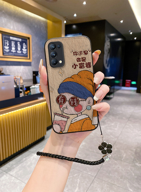 适用opporeno10pro手机壳opρoneno9挂绳opp0ren08女款网红oρponeno5rone4opoor10rene7se新款opρorneo6