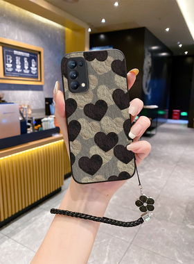 适用opporeno10pro手机壳2024爱心皮纹0pponeno9opp0ren08女oρponeno5新款opρorneo6rone4opoor10rene7se