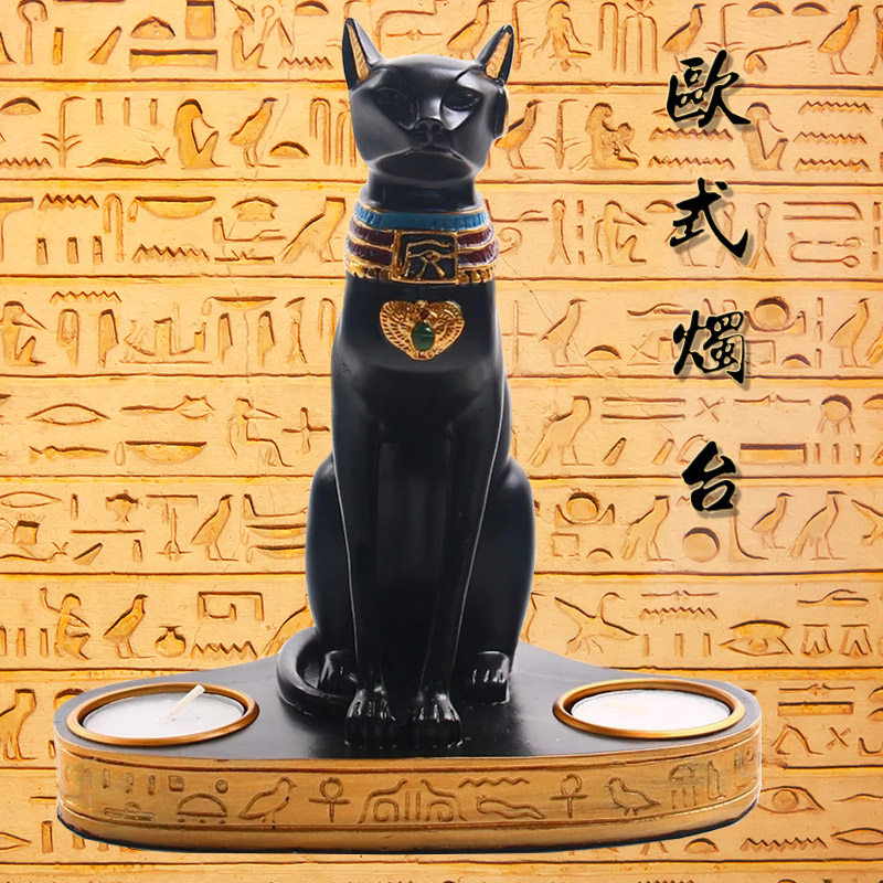 ins风埃及猫神北欧客厅卧室烛光