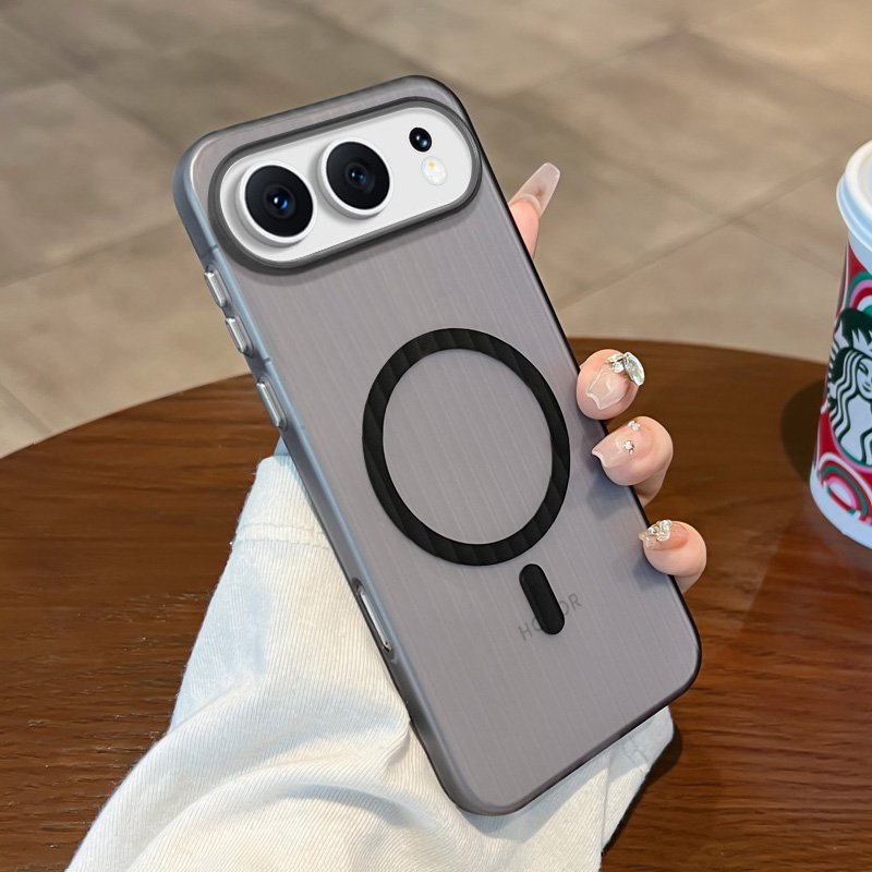 ins小众网红磁吸适用荣耀500Pro手机壳400/300Pro肤感波纹镜头防滑高级感新款轻薄简约保护套男女情侣日韩
