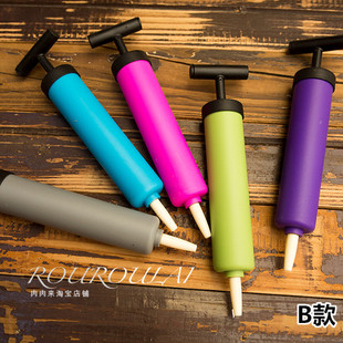 气球打气筒气泵手动打气筒手持手抽脚踏充气工具 颜色随机