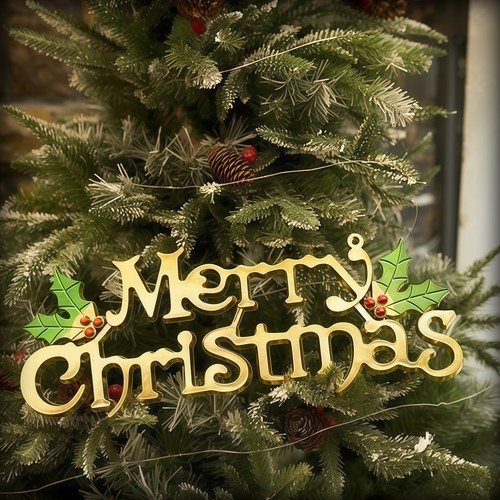 圣诞节金色英文圣诞字牌