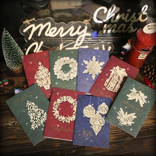 B英文圣诞贺卡耶诞节欧美圣诞卡片祝福立体圣诞节Christmas cards