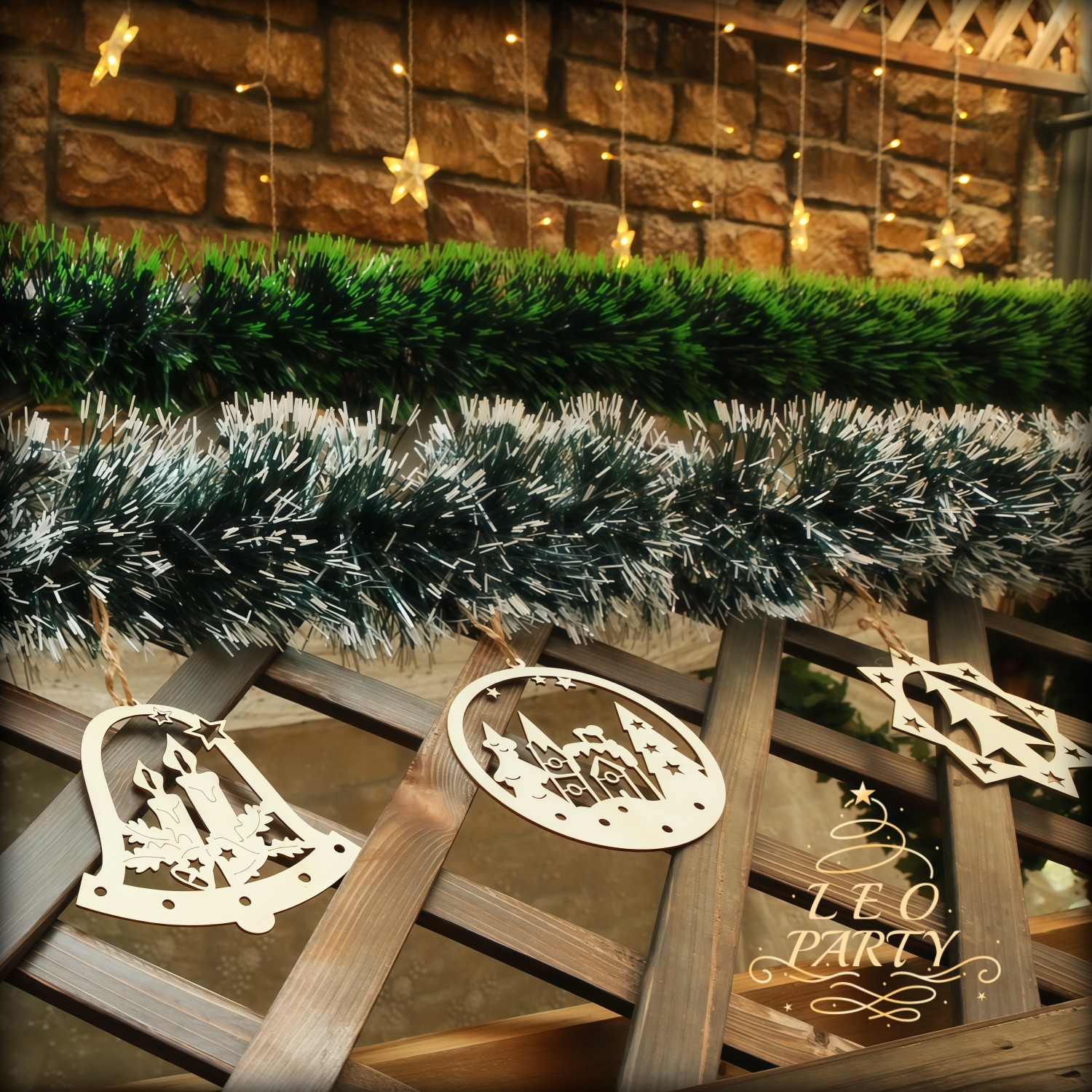 圣诞节彩条毛条草条草条拉旗