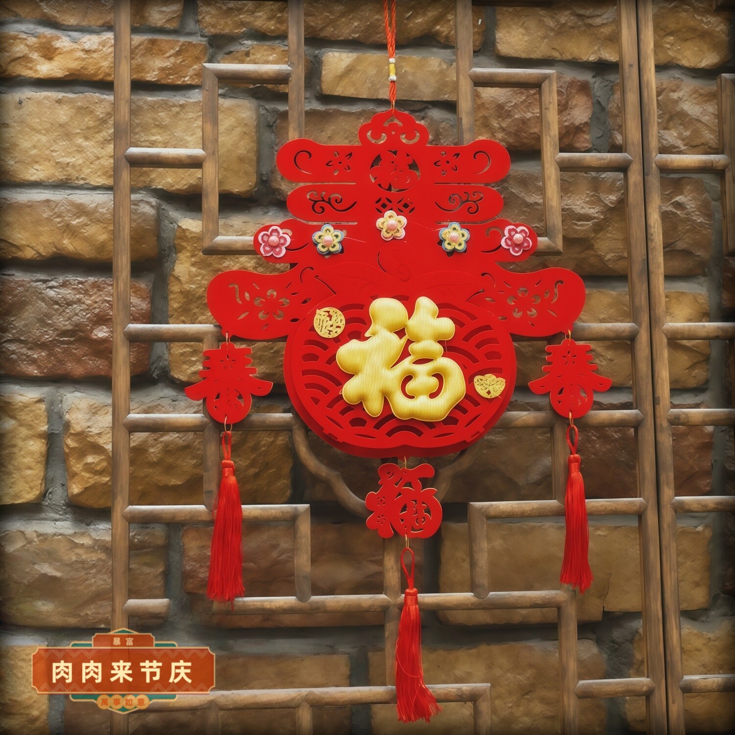 财神挂饰新年装饰财神挂件新春布置财运挂画新年春节灯笼小号如意