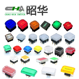 昭华 C3012系列 12*12 15*15 17*17 带灯轻触开关 可定制字符