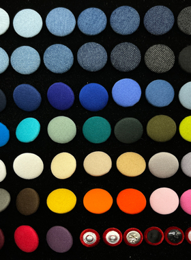 普通扣牛仔布扣子复古纯棉斜纹包布纽扣黑色蓝色彩色衣服裤子钮扣