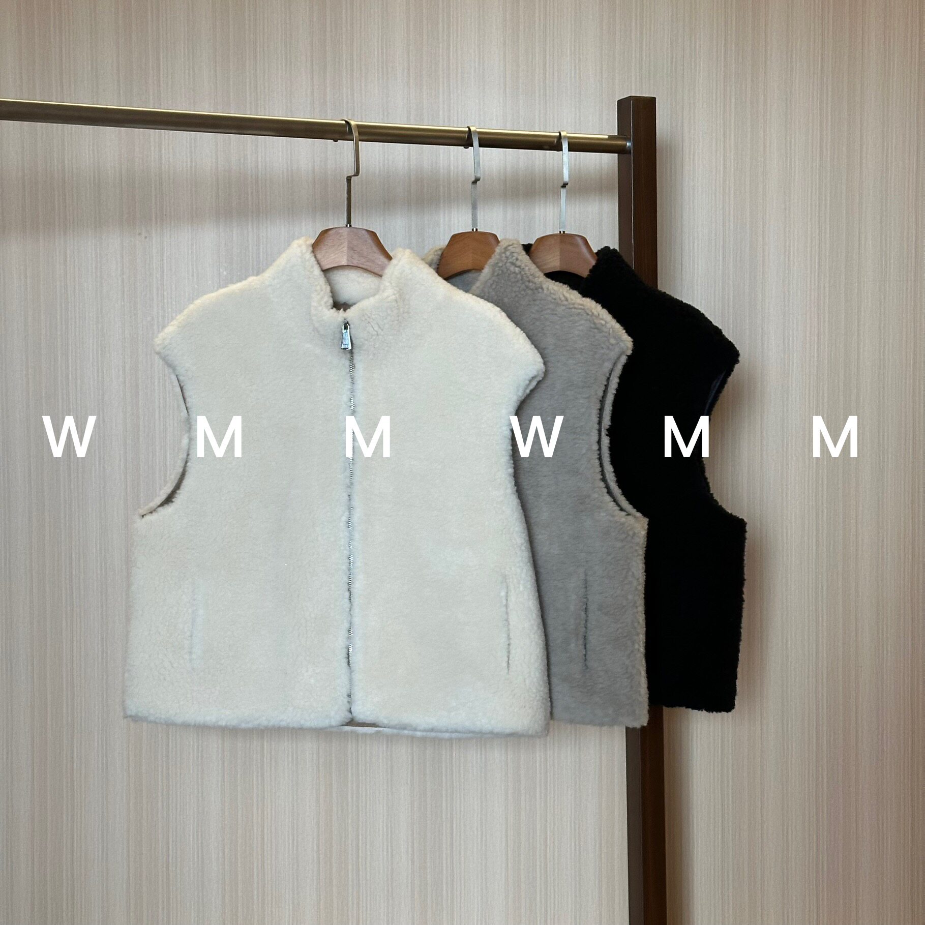 WMM厚款羊毛颗粒立领女常规型抗风保暖宽松马夹保暖冬季韩系马甲