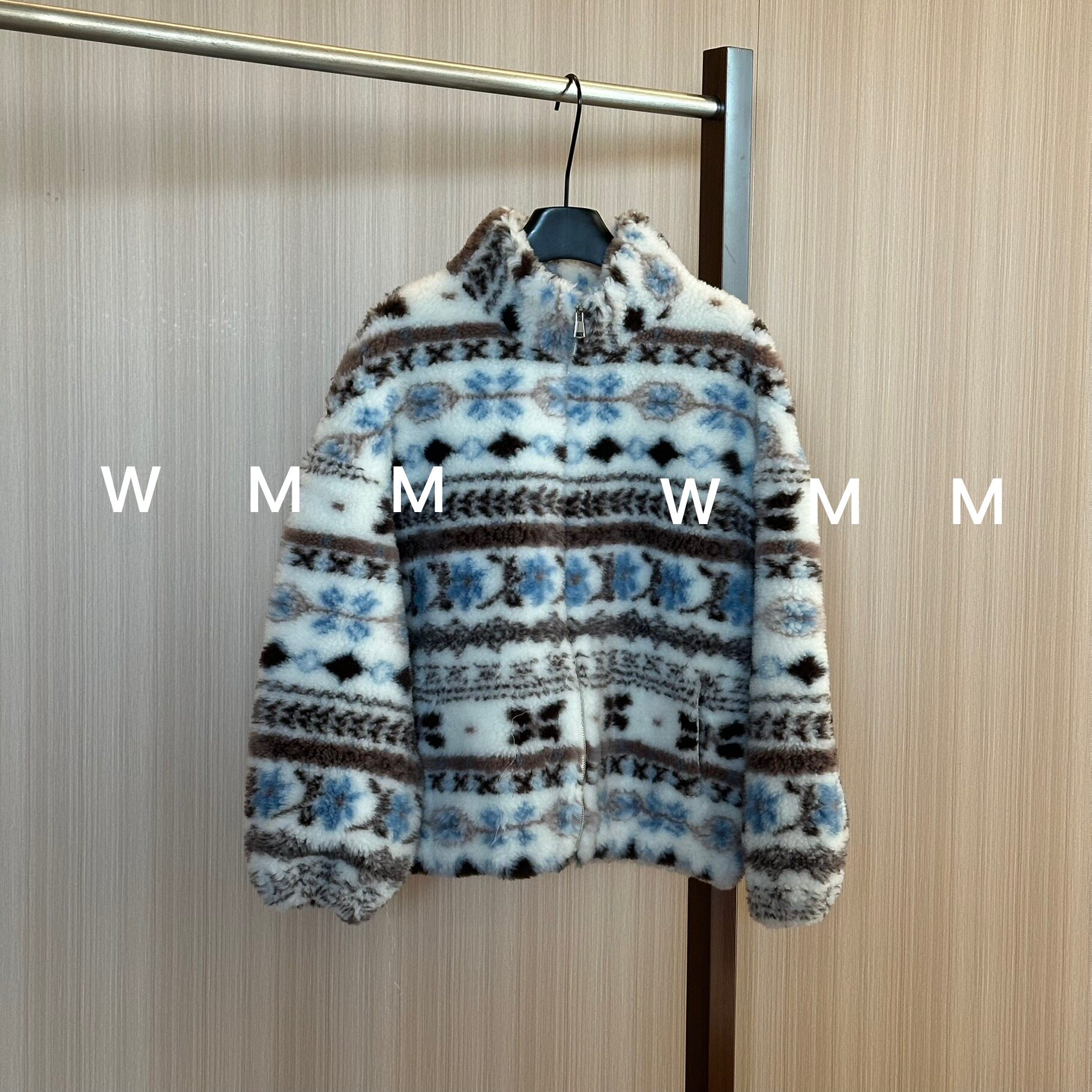 WMM复古费尔岛彩色提花颗粒羊毛外套女秋冬新款百搭保暖气质韩系,女装/女士精品,毛呢外套,淘宝优惠券,粉丝福利购,淘宝优惠卷