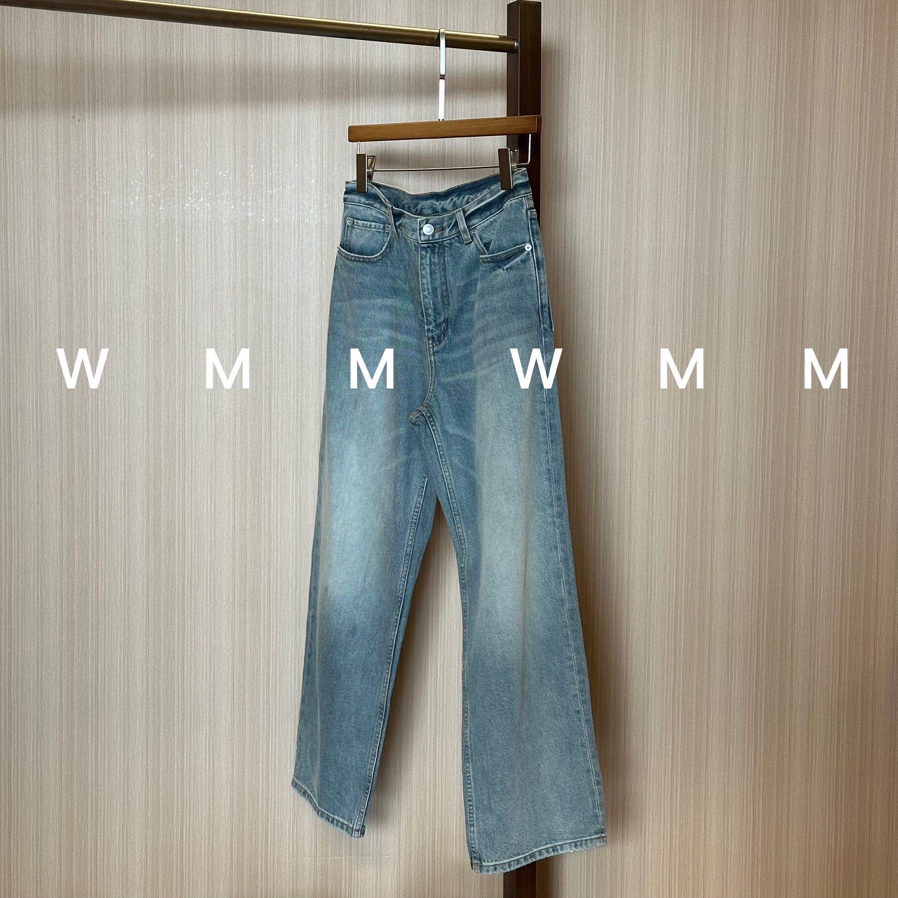 WMM复古水洗扭扭阔腿裤牛仔裤女新款百搭时尚休闲显瘦通勤高级韩