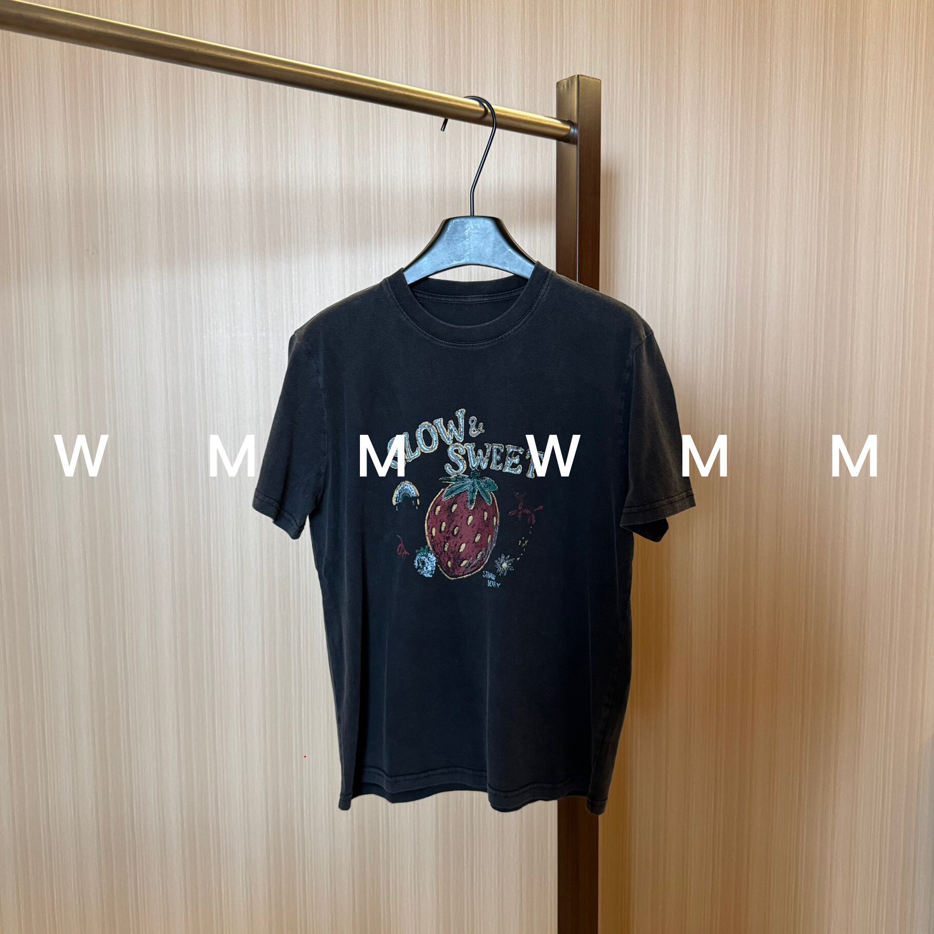 WMM草莓印花短袖T恤女夏季新款休闲百搭韩版时尚气质舒适显瘦上衣