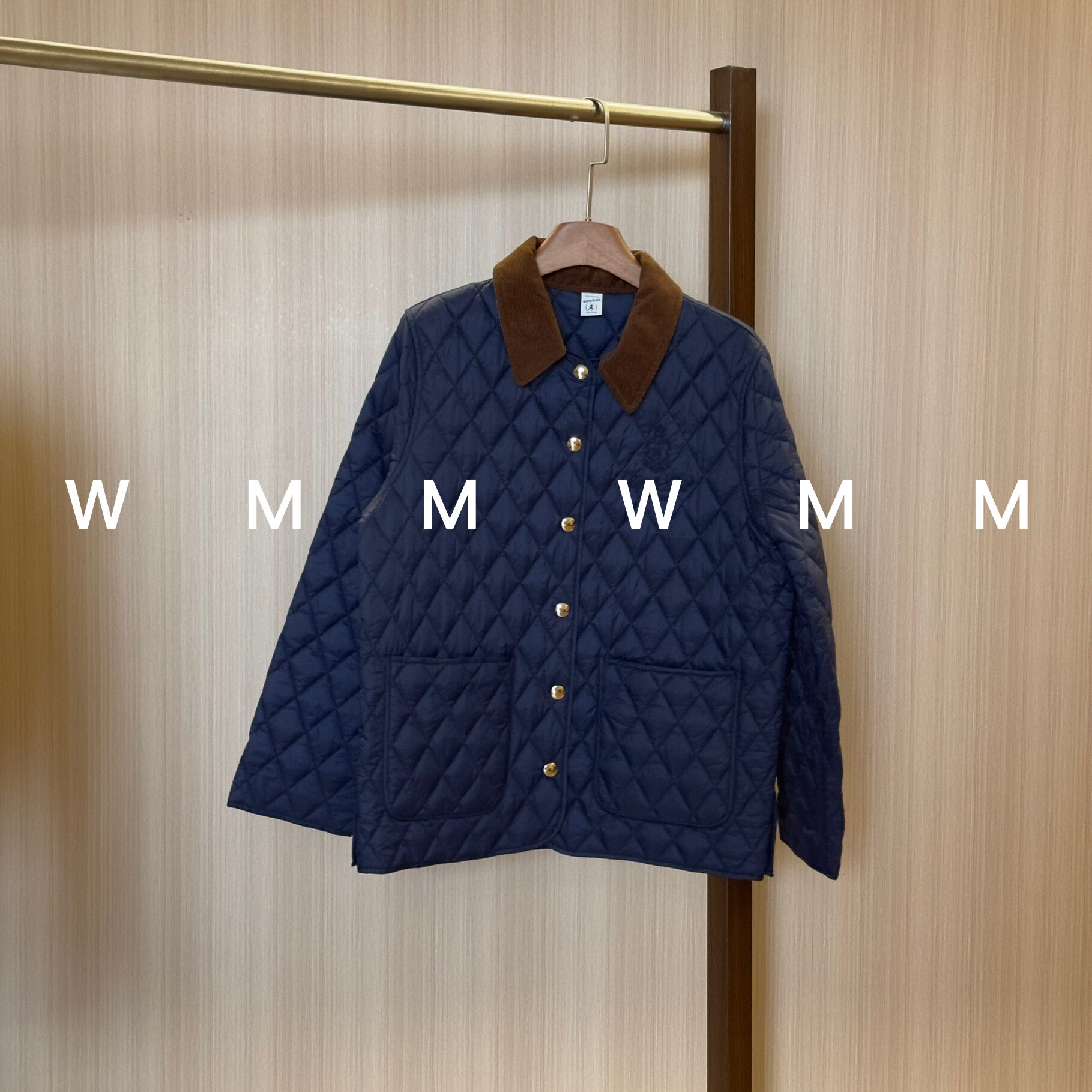 WMM翻领撞色棉服秋冬氛围感穿搭保暖时尚纯色百搭外套高级感上衣