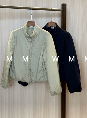WMM复古轻薄立领棉服3M新雪丽长袖女新款时尚简约街头复古秋保暖
