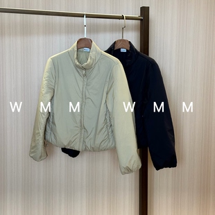 WMM复古轻薄立领棉服3M新雪丽长袖女新款时尚简约街头复古秋保暖