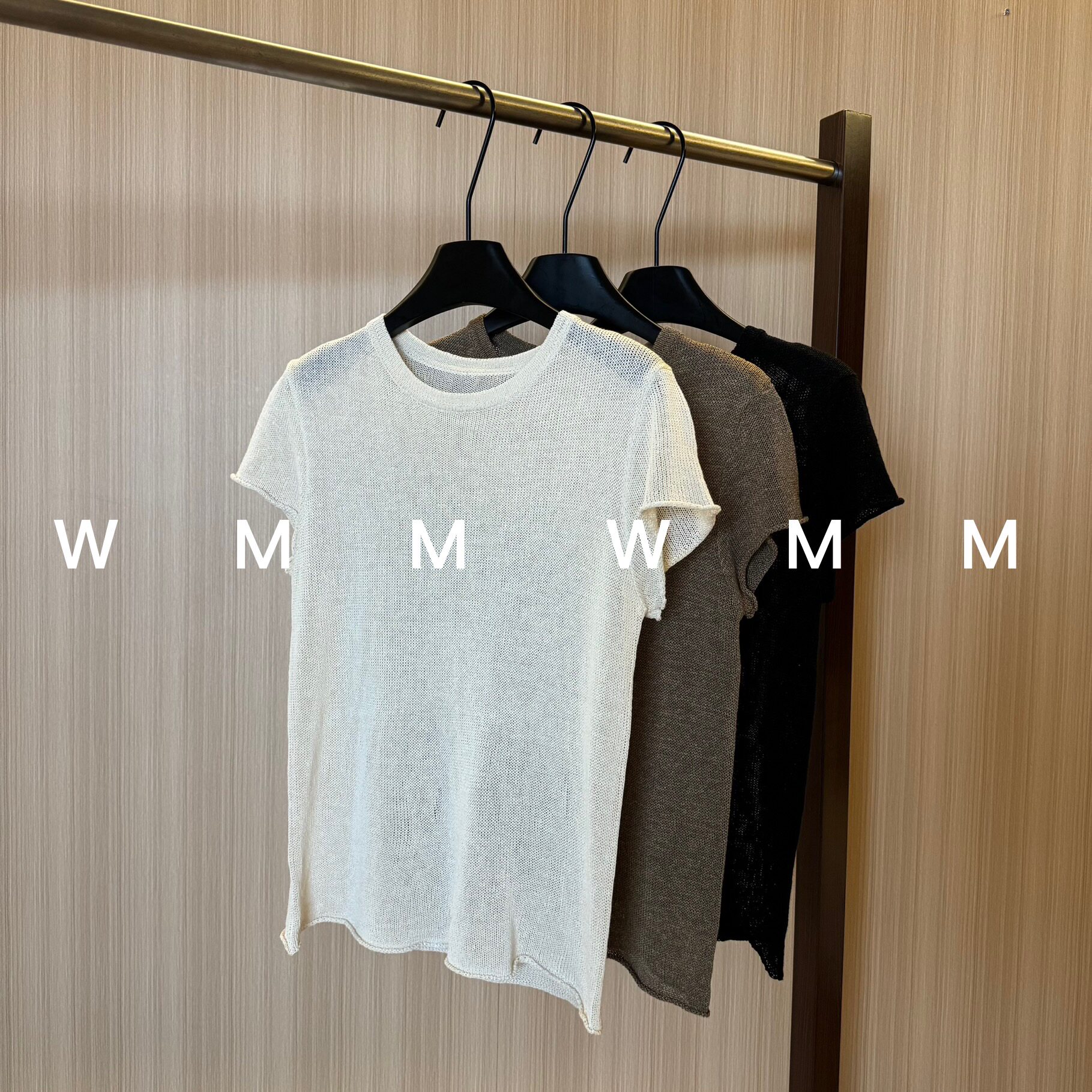 WMM圆领针织短袖T恤女新款纯色新款百搭修身显瘦韩简约时尚上衣
