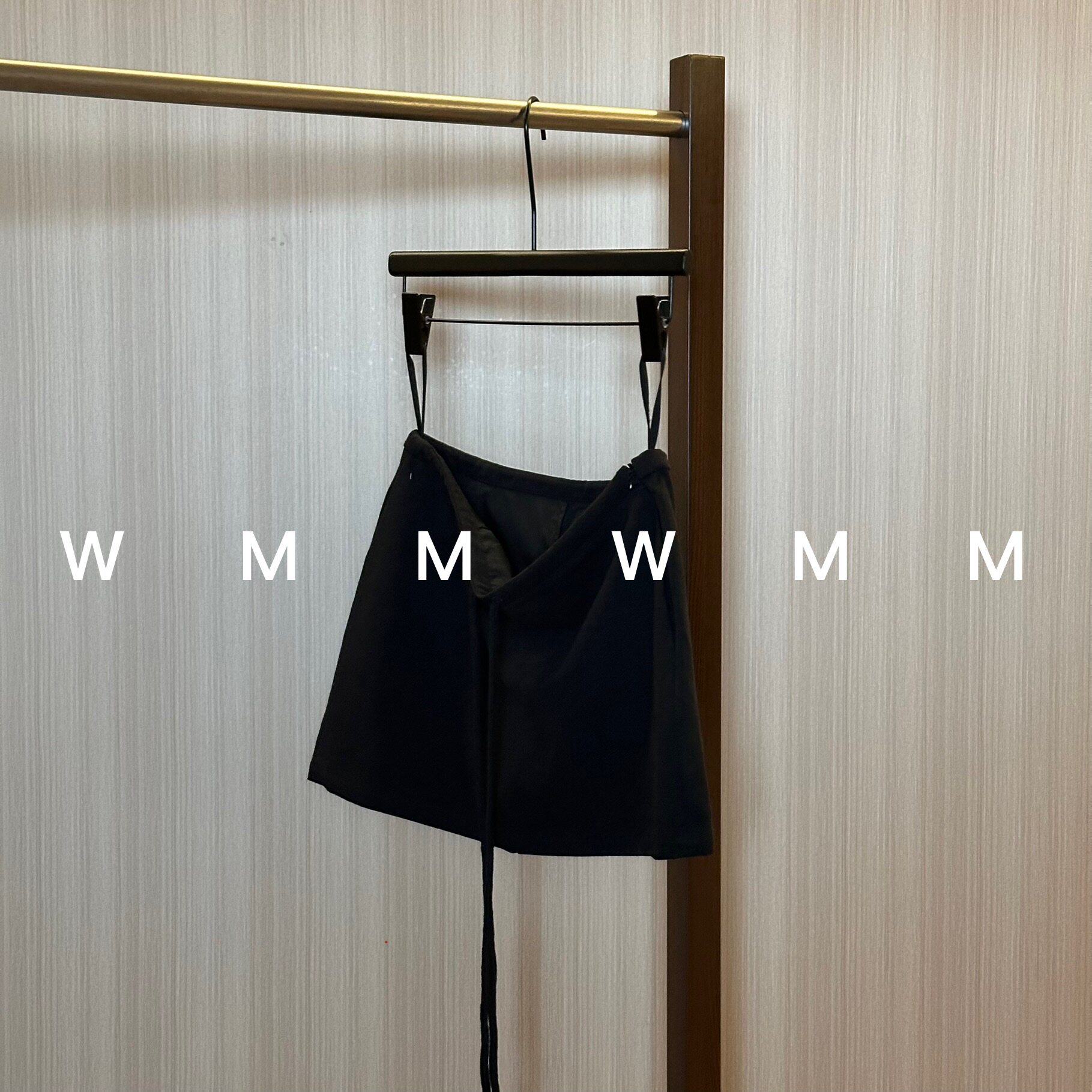 WMM韩系休闲黑色抽绳半身裙女新款百搭时尚舒适显瘦半裙有内衬
