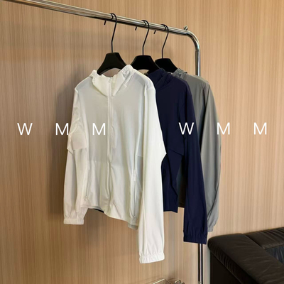 WMM 原纱防晒女士便携式防紫外线连帽拉链防水轻薄防晒衣透气上衣