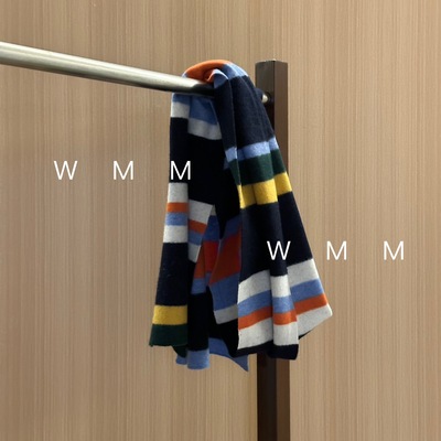 WMM撞色围巾条纹彩色百搭时尚秋冬新款针织服饰配件保暖气质披肩