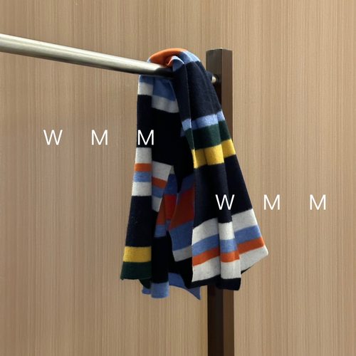 WMM撞色围巾条纹彩色百搭时尚秋冬新款针织服饰配件保暖气质披肩