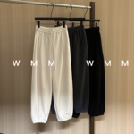 WMM奥粒绒松紧高腰加绒加厚显瘦束脚休闲裤子女冬季保暖百搭韩系