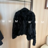 百搭时尚 WMM精致立领合身版 小湖羊一体毛毛外套女秋冬新款 轻奢