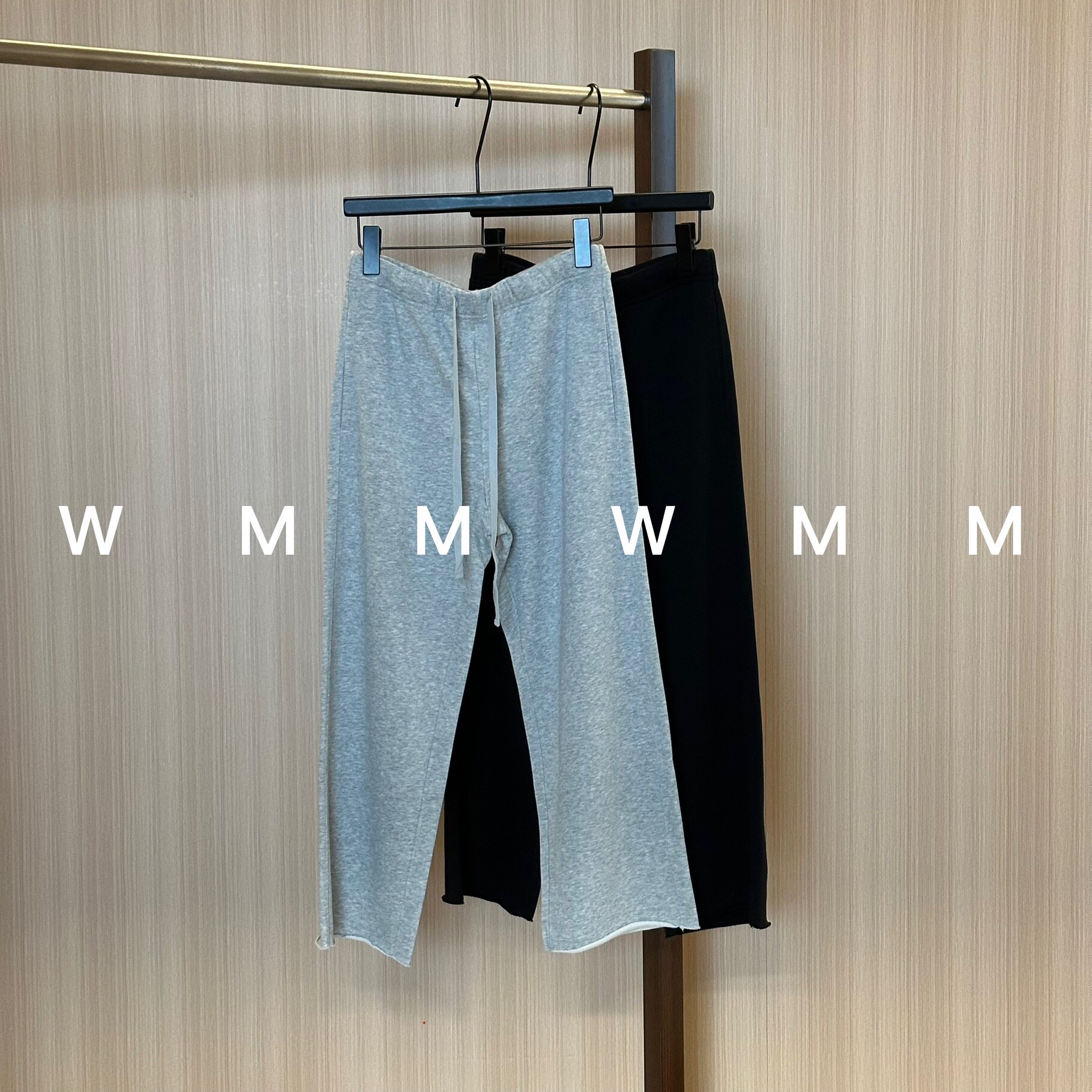 WMM松紧腰卷边裤脚垂感裤春夏新款百搭时尚休闲裤女阔腿运动裤