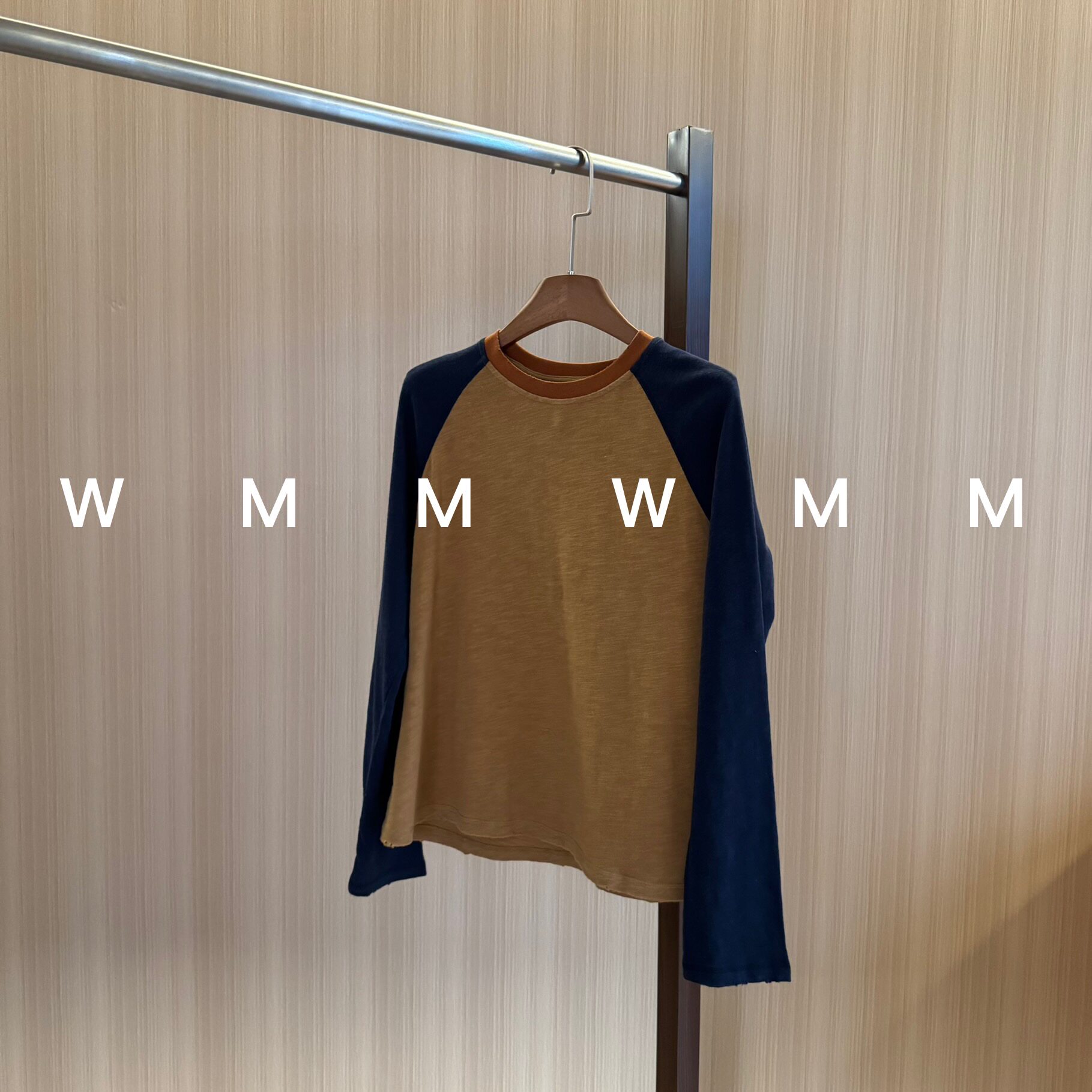 WMM拼色插肩袖圆领长袖T恤上衣女新款休闲百搭时尚舒适简约