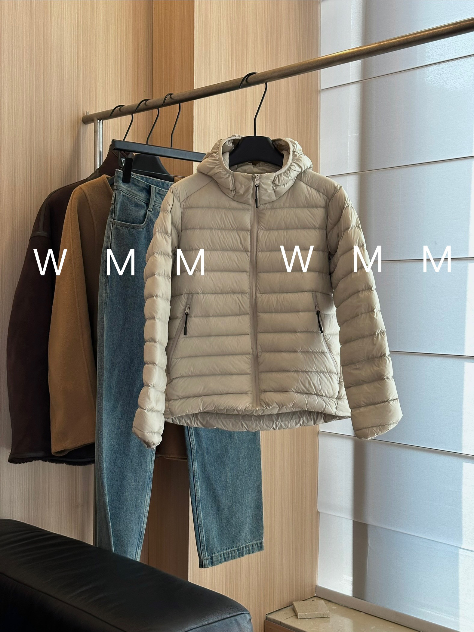 WMM95绒便携鹅夹层型连帽轻便羽绒服纯色修身时尚百搭外套冬季