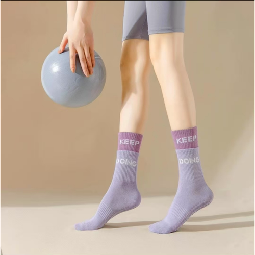 「灯牌发2双」瑜伽袜子防滑中筒室内运动健身普拉提舞蹈地板袜