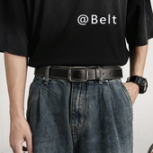 饰牛仔裤 ins复古腰带男女简约百搭韩版 学生休闲针扣皮带男装 腰带