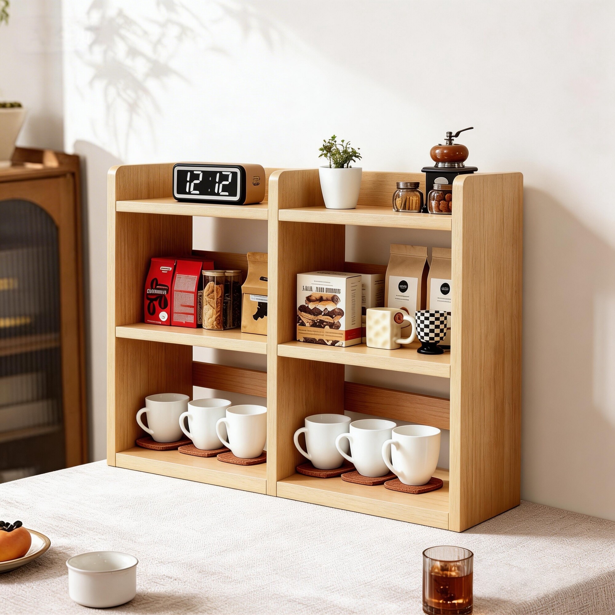 实木杯架防尘咖啡杯水杯子收纳餐桌台面茶杯茶具放置餐边柜置物架