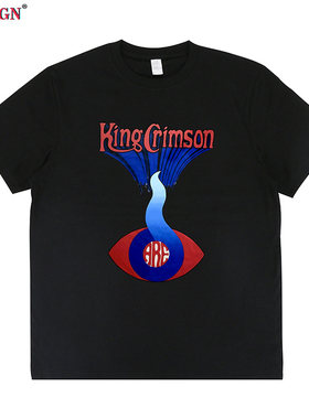 克里姆森国王King Crimson band摇滚乐队复古短袖T恤字母男女