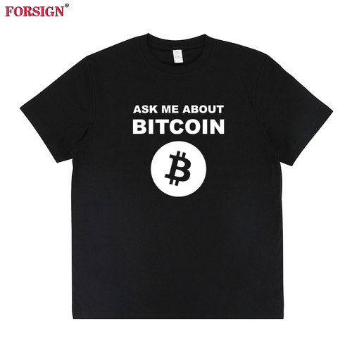 Ask Me About Bitcoin For BTC Geeks比特中本聪信徒男女短袖T恤