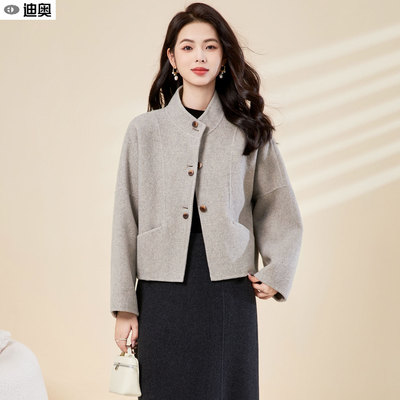 短款双面呢羊毛大衣女羊驼绒外套