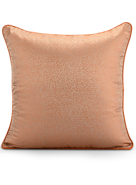 『丝绸之路』高端橙色缎面提花抱枕贡缎新中式桔色现代样板间酒店