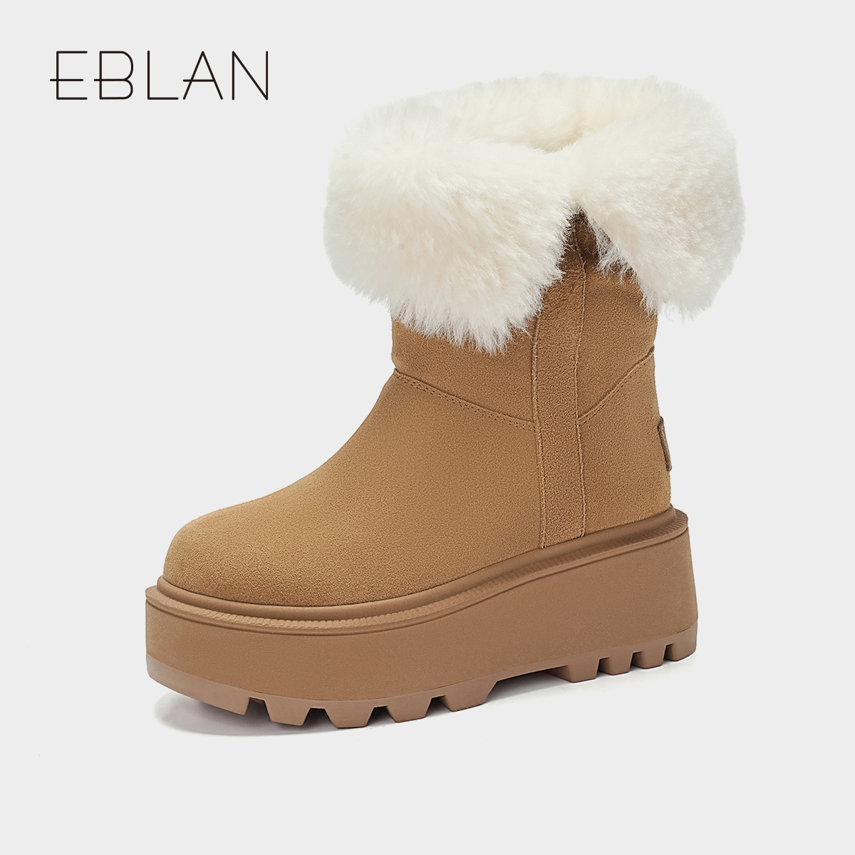 伊伴厚底增高加绒雪地靴