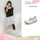 牛皮芭蕾舞单鞋 EBLAN 新款 女2026春季 伊伴6CM内增高运动玛丽珍鞋