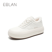 伊伴加绒保暖小白鞋 百搭板鞋 冬季 EBLAN 新款 时尚 厚底增高大头鞋
