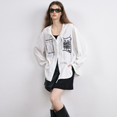 JfYanYan 花边领衬衣 女2025新款 SkippingFloret 白色内搭翻领衬衫