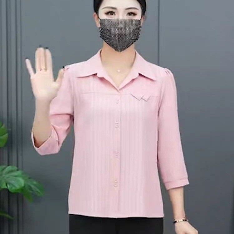 2025夏季新款七分袖衬衫