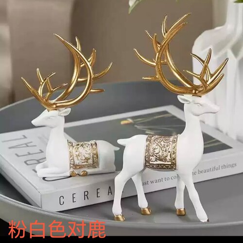 北欧麋鹿装饰品摆件客厅现代轻奢风树脂工艺品树脂摆件送朋友闺蜜