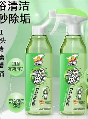 浴室水垢清洁剂卫生间淋浴房擦玻璃水垢清除剂液体去污垢2瓶1040g